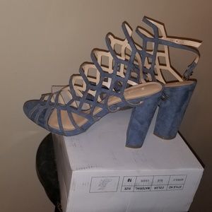 Jean material heels